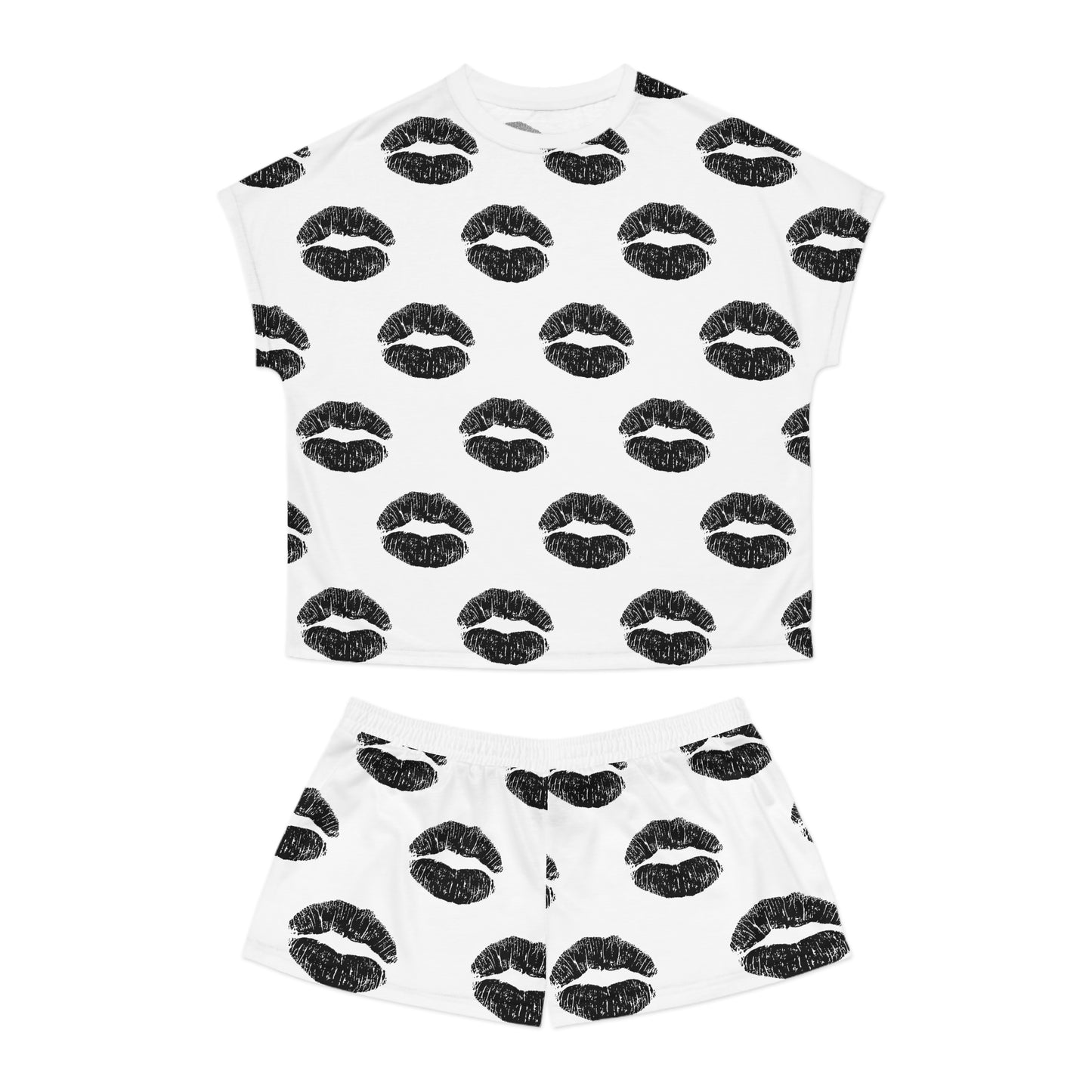 BLACK KISS LIP PAJAMA SET